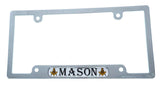 Mason Masonic Flag car License Plate Frame Chrome Plated Plastic tag Holder CP08