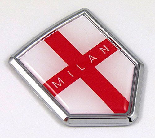 Milan Italy Italian Flag Car Chrome Emblem Decal 3D bumper Sticker bike Crest