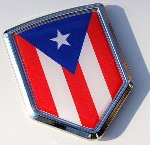 Car Chrome Decals CBSHD171 Puerto Rico Decal Flag Car Chrome Emblem Sticker bumper badge Puerto Rican 3D