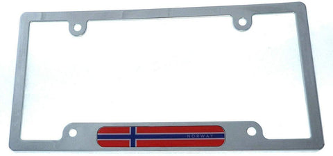 Norway Flag car License Plate Frame Chrome Plated Plastic tag Holder Cover CP08