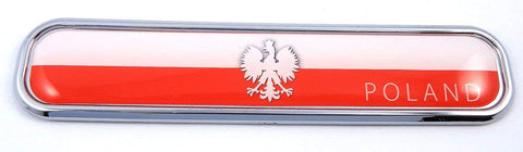 Poland Polska Polish Flag Chrome Emblem 3D auto Decal car Bike Boat 5.3"