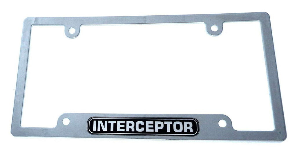 Interceptor Police car License Plate Frame Chrome Plated Plastic tag Holder CP08