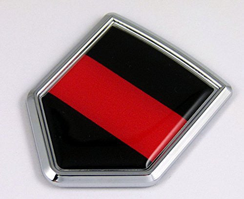 Thin Red Line Firefighters flag Chrome Emblem Car Decal Sticker Bike crest badge