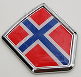 Car Chrome Decals CBSHD158 Norway Norwegian Flag Car Chrome Emblem 3D Decal bumper Sticker