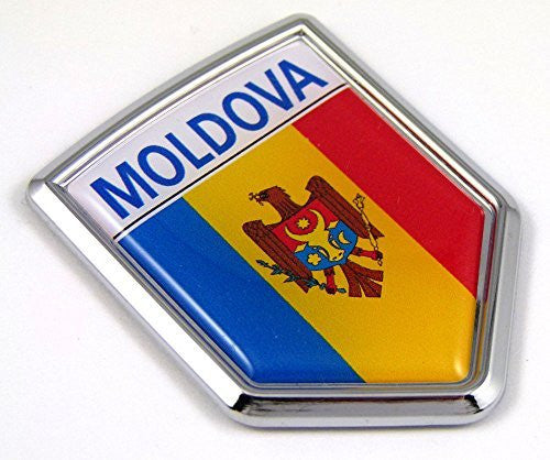 Moldova Flag Car Chrome Emblem Decal 3D bumper Sticker bike Crest