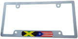 Jamaica/Puerto Rico Flag car License Plate Frame Chrome Plated Plastic CP08