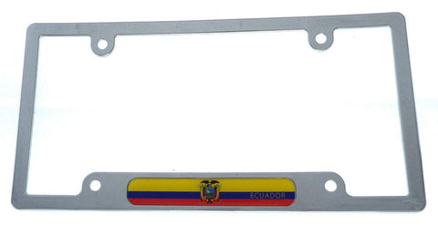 Ecuador Flag car License Plate Frame Chrome Plated Plastic tag Holder Cover CP08
