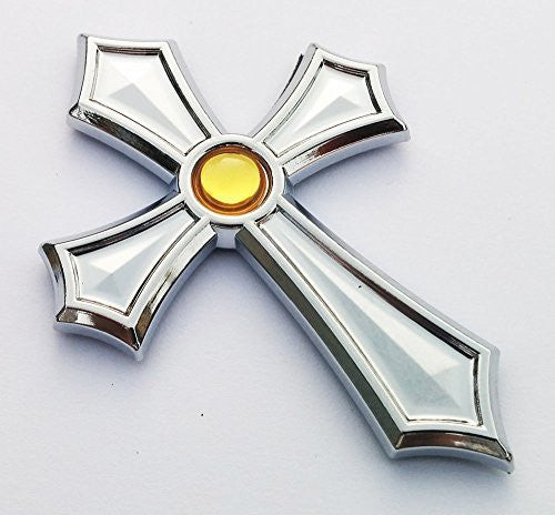 Christian Cross Jesus Cross car auto bike chrome emblem decal badge 3D sticker GOLD dome dot