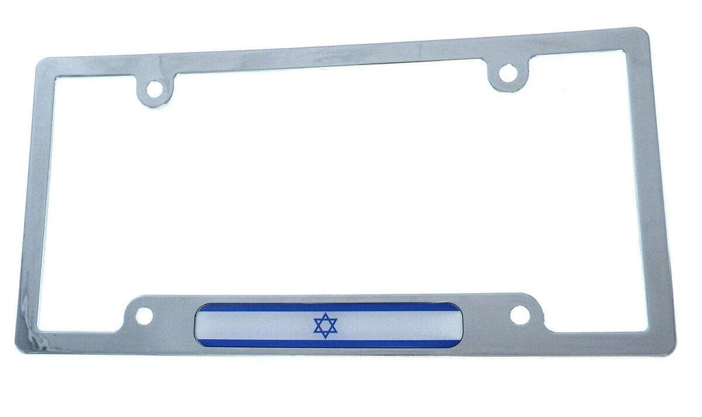 Israel Israeli Flag car License Plate Frame Chrome Plated Plastic tagholder CP08