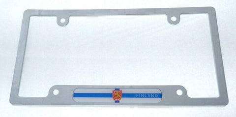 Finland Finish Flag car License Plate Frame Chrome Plated Plastic CP08