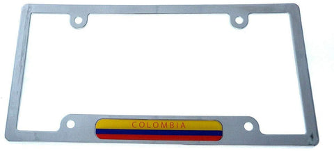 Colombia Flag car License Plate Frame Plastic Chrome Plated tag Holder CP08