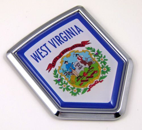 West Virginia USA State Flag Car Chrome Emblem Decal Sticker bike laptop boat 3dd Sticker badge