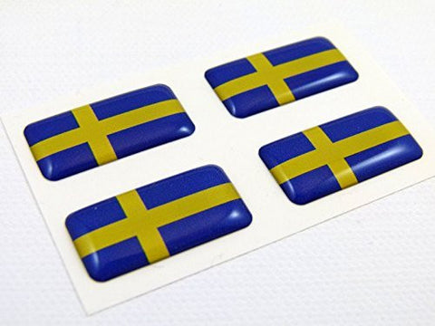 Sweden Swedish mini domed Flag decals 4 emblems Car auto bike boat. stickers