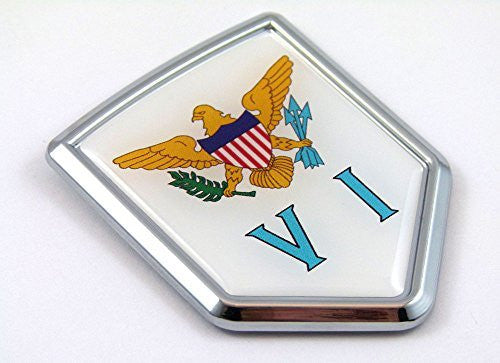 Virgin Islans VI USA State Flag Car Chrome Emblem Decal Sticker bike laptop boat 3dd Sticker badge