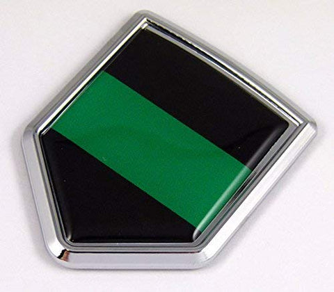 Thin Green Line Park Ranger Flag Chrome Emblem Car Decal Sticker Crest Badge