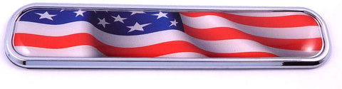 USA American Flag Chrome Emblem 3D auto Decal Sticker car Bike Boat 5.3"
