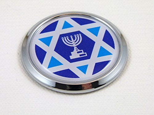 Israel Round Decal Flag Car Chrome Emblem Sticker bumper badge 3D