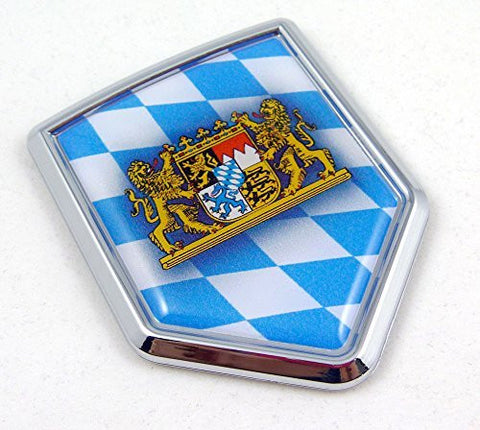 Bavaria Bavarian Flag Car Chrome Emblem Sticker Bayern land of beer
