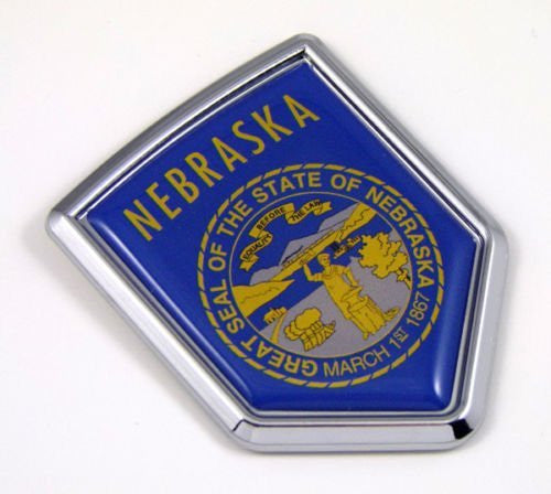 Nebraska NE USA State Flag Car Chrome Emblem Decal Sticker bike laptop boat 3dd Sticker badge