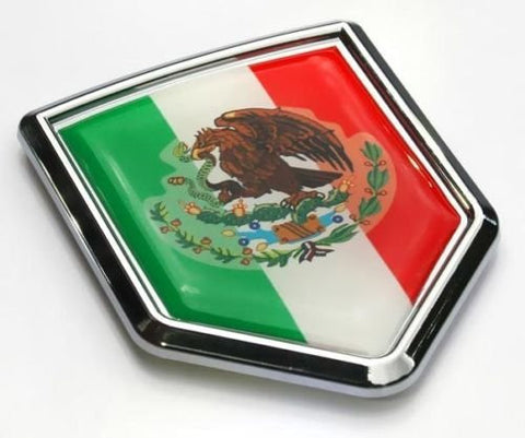 Car Chrome Decals CBSHD134 Mexico Flag Mexican Emblem Chrome Car 3D Decal Sticker