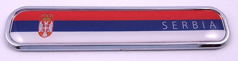 Serbia Flag Chrome Emblem 3D auto Decal Sticker car Bike Boat 5.3"