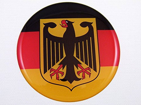 German Flag Eagle Emblem domed decal Car sticker Deutschland Germany 3" round