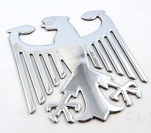 German Eagle Chrome Finish Decal Emblem 3D Sticker car Bike 2.5" Flexible