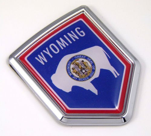 Wyoming WY USA State Flag Car Chrome Emblem Decal Sticker bike laptop boat 3dd Sticker badge