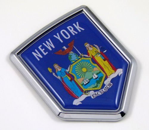 New York NY USA State Flag Car Chrome Emblem Decal Sticker bike laptop boat 3dd Sticker badge