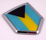 Bahamas Flag Bahamian Emblem Chrome Car Decal Sticker badge