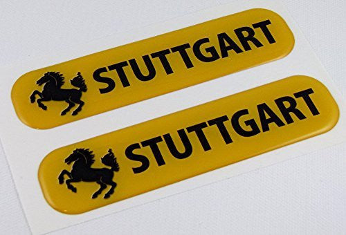Stuttgart Flag Domed Decal Emblem Car Flexible Sticker 5" Set of 2
