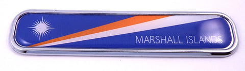 Marshal Islands Flag Chrome Emblem 3D auto Decal Sticker car Bike Boat 5.3"