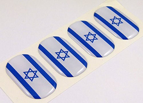 Israel midi Israeli domed decals flag 4 emblems 1.5" Car bike laptop stickers