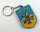 Ukrainian Keychain Flag of Ukraine Tryzub Trident sunflower PVC keytag key chain