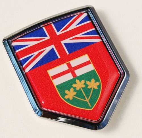 Ontario Canada province Flag Car Chrome Emblem Decal Sticker
