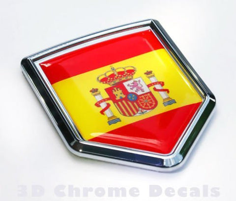 Car Chrome Decals CBSHD201 Spain Flag Spanish Emblem Chrome Car Decal Sticker