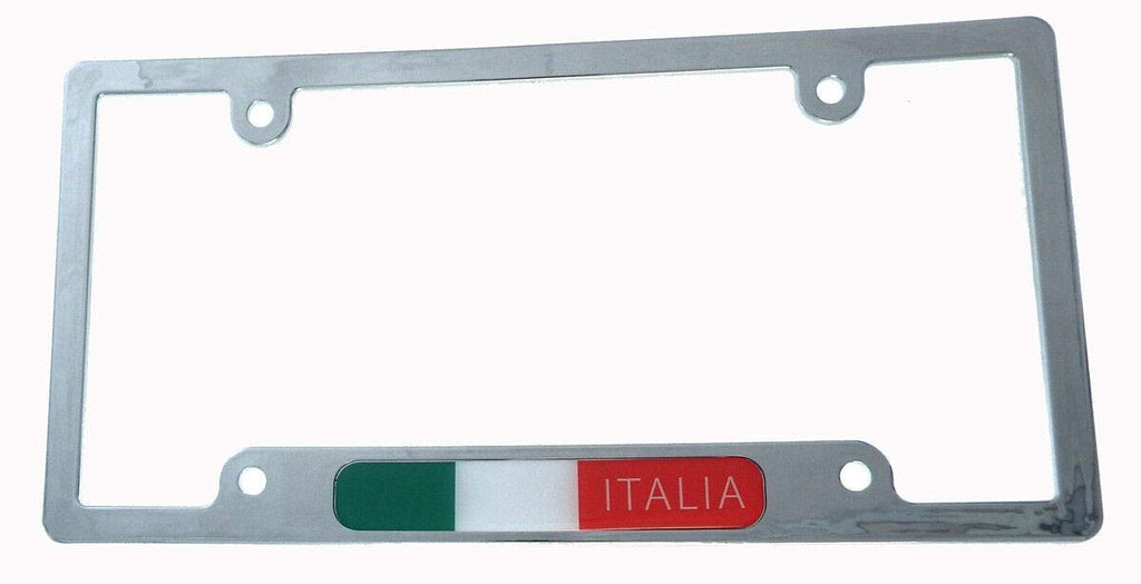 Italia Italy Italian Flag car License Plate Frame Chrome Plated Plastic CP08