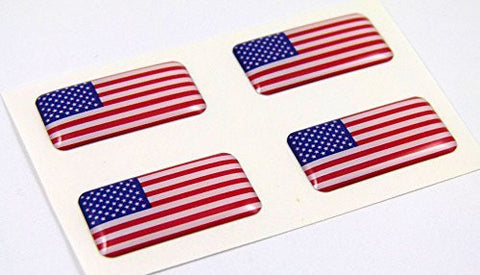 USA American mini domed Flag decals 4 emblems Car auto bike boat. stickers