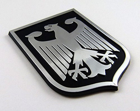 Deutschland Germany Black Chrome plastic car emblem decal sticker crest GBC