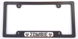 Zombie Flag Black Plastic Car License plate frame dome decal