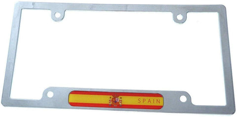 Spain Spanish Flag car License Plate Frame Chrome Plated Plastic tag Holder CP08