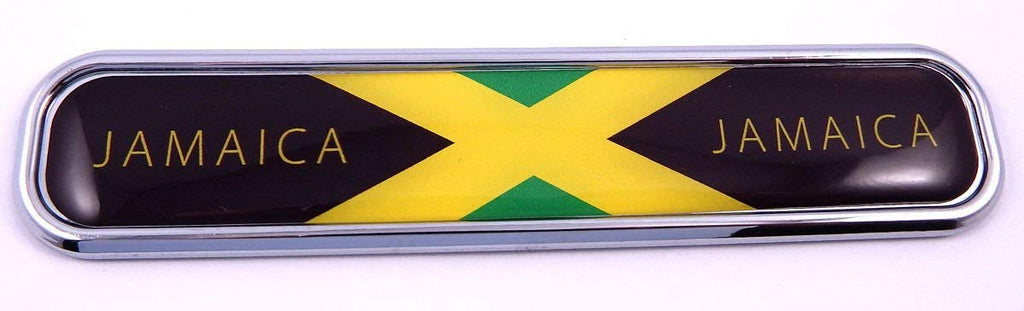 Jamaica Flag Chrome Emblem 3D auto Decal Sticker car Bike Boat 5.3"