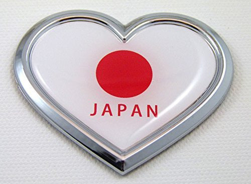 Car Chrome Decals CBHRT201 Japan HEART Flag Chrome Emblem Car Decal 3D Sticker Badge Bumper Japanese