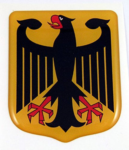 Car Chrome Decals DDCUS-GERMEAGLE German Eagle shield Emblem domed decal Bike Car sticker Deutschland Germany