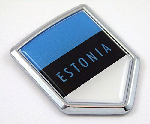 Estonia Estonian Flag Chrome Emblem Car Decal Sticker badge cres