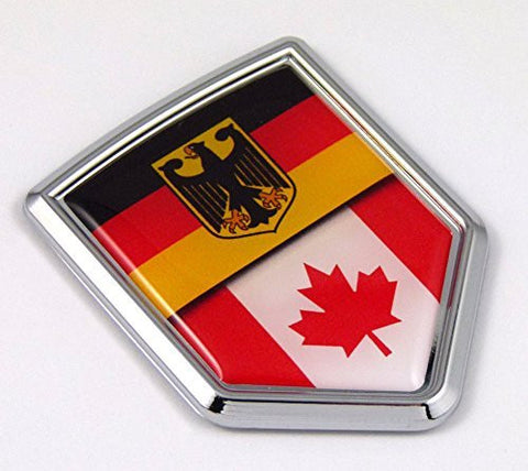 Germany Canada German Canadian Flag Car Chrome Emblem Decal bike bumperSticker