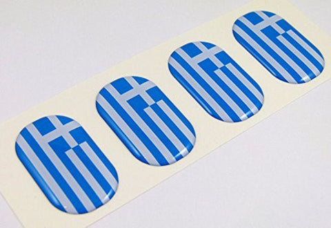 Greece Greek midi domed decals flag 4 emblems 1.5" Car bike stickers