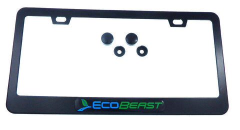 Ecobeast Black On Black Metal Aluminium Car License Plate Frame Holder