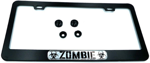 Zombie Metal Black Aluminium Car License Plate Frame Holder
