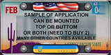 USA/Ukraine Flag Emblem Screw On Car License Plate Decal Badge